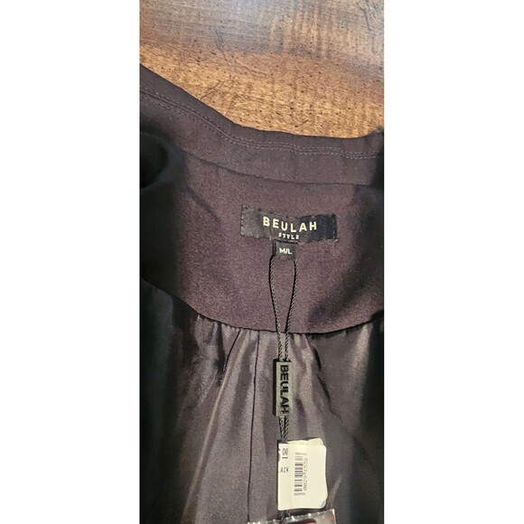 Beulah Women's Assymetrical Wrap Side Button Pleated Blazer Size M/L $206 NWT - Picture 15 of 16